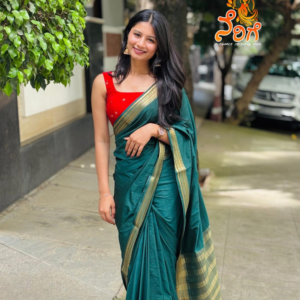 Green Pure Viscose Crepe Silk Saree