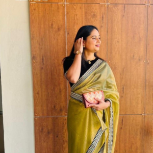 Olive Green Designer Saree