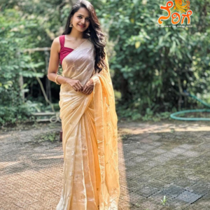 Golden Satin Saree