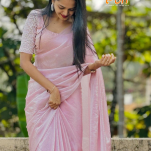 Pink Satin Saree