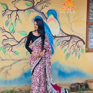 Multicolour pure cotton saree