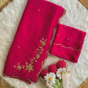 fancy crushed saree